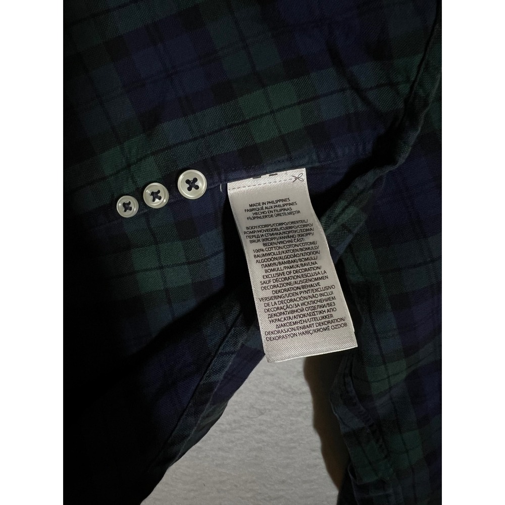 Ralph Lauren Men's Large Slim Fit Blue Green Plaid Long Sleeve Button Down - Picture 5 of 11